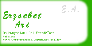 erzsebet ari business card